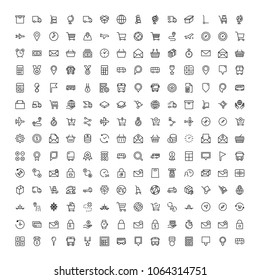 Delivery flat icon set . Single high quality outline symbol of info for web design or mobile app. Thin line signs for design logo, visit card, etc. Outline logo of delivery