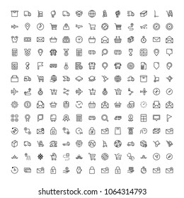 Delivery flat icon set . Single high quality outline symbol of info for web design or mobile app. Thin line signs for design logo, visit card, etc. Outline logo of delivery