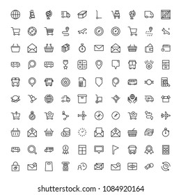 Delivery flat icon set . Single high quality outline symbol of info for web design or mobile app. Thin line signs for design logo, visit card, etc. Outline logo of delivery