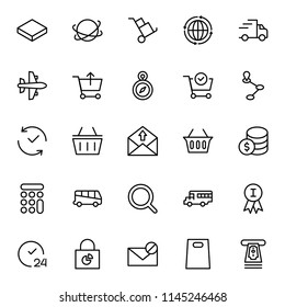 Delivery flat icon set . Single high quality outline symbol of info for web design or mobile app. Thin line signs for design logo, visit card, etc. Outline logo of delivery