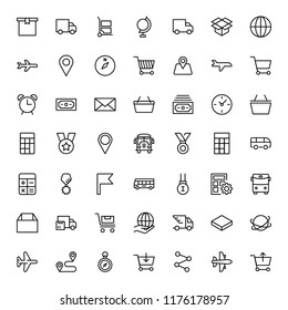 Delivery flat icon set . Single high quality outline symbol of info for web design or mobile app. Thin line signs for design logo, visit card, etc. Outline logo of delivery