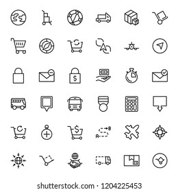 Delivery flat icon set . Single high quality outline symbol of info for web design or mobile app. Thin line signs for design logo, visit card, etc. Outline logo of delivery
