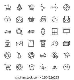 Delivery flat icon set . Single high quality outline symbol of info for web design or mobile app. Thin line signs for design logo, visit card, etc. Outline logo of delivery