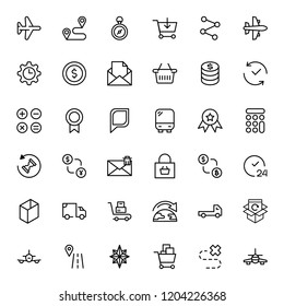 Delivery flat icon set . Single high quality outline symbol of info for web design or mobile app. Thin line signs for design logo, visit card, etc. Outline logo of delivery
