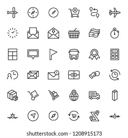 Delivery flat icon set . Single high quality outline symbol of info for web design or mobile app. Thin line signs for design logo, visit card, etc. Outline logo of delivery