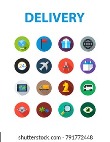 Delivery flat icon. Vector illustration. Element template for design.