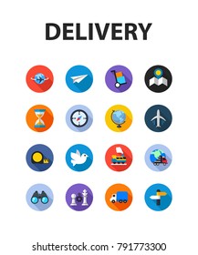 Delivery flat icon. Vector illustration. Element template for design.