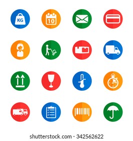 Delivery flat icons for media