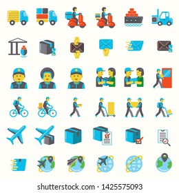 Delivery Flat Icons Set vector, Shipping, Transport, Service, Order, Fast and Free