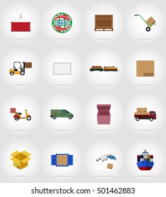 delivery flat icons vector illustration isolated on background