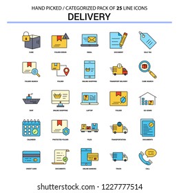 Delivery Flat Line Icon Set - Business Concept Icons Design