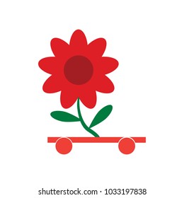 Delivery Flower Logo Icon Design
