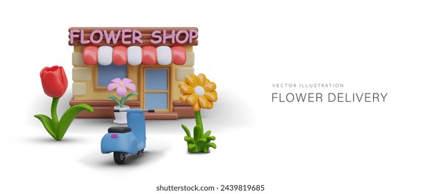 Delivery of flowers from store. Professionally designed bouquets. Express courier services