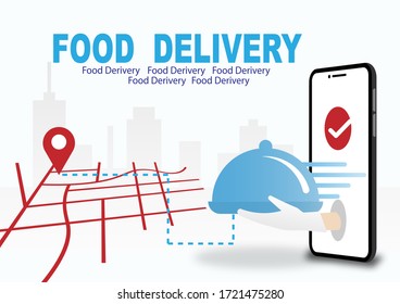 Delivery Food App On Moblie Phone,The Picture Show You Can Order Food Everywhere.