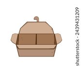 delivery food box to go cartoon. above package, mockup takeaway, hand sale delivery food box to go sign. isolated symbol vector illustration