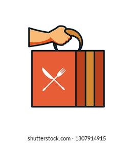 delivery food box icon