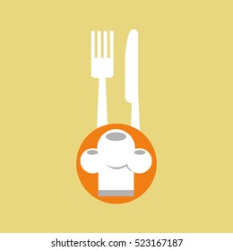delivery food chef hat fork knife vector illustration eps 10