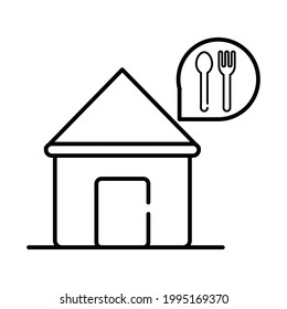 delivery food at home outline