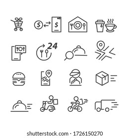 Delivery and Food Icons set,Vector
