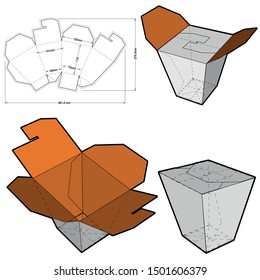 Delivery Food Packaging and Die-cut Pattern. The .eps file is full scale and fully functional. Prepared for real cardboard production.