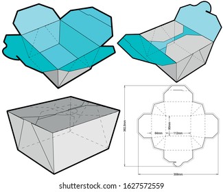 Delivery Food Packaging and Die-cut Pattern. The .eps file is full scale and fully functional. Prepared for real cardboard production.