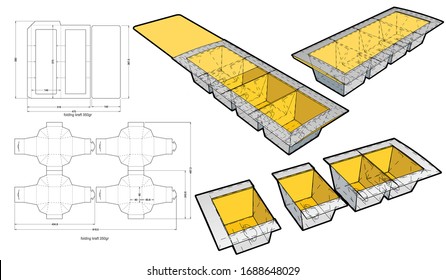 Delivery Food Packaging and Die-cut Pattern. The .eps file is full scale and fully functional. Prepared for real cardboard production.