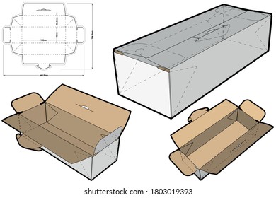 Delivery Food Packaging and Die-cut Pattern. The .eps file is full scale and fully functional. Prepared for real cardboard production.