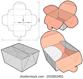 Delivery Food Packaging and Die-cut Pattern. The .eps file is full scale and fully functional. Prepared for real cardboard production.