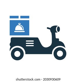 Delivery, food, scooter icon. Editable vector graphics.