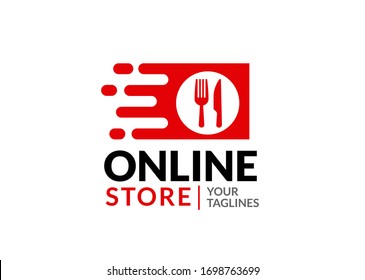 Delivery food sign  E-commerce logo
