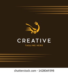 Delivery Food Speed Creative Logo Design