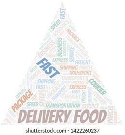 Delivery Food word cloud. Wordcloud made with text only.