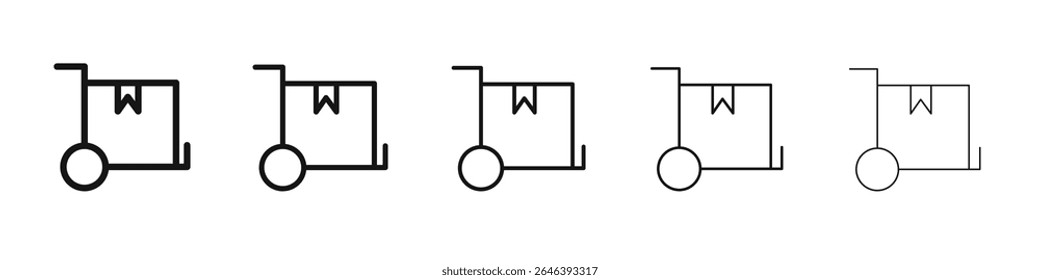 delivery forklift cart icon vector outline set illustration sign