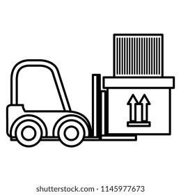 delivery forklift with carton boxes