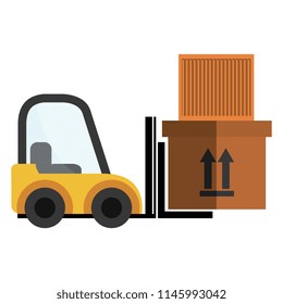delivery forklift with carton boxes