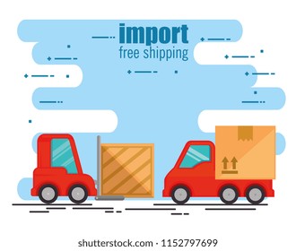 delivery forklift with truck