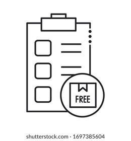 diseño de ilustración vectorial del estilo de línea de lista de comprobación libre de entrega