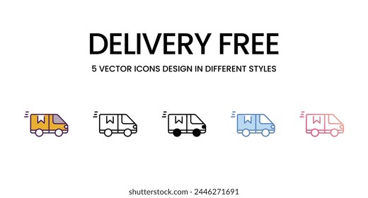 Delivery free icons set in different style vector stock illustration