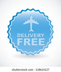 delivery free label over white background. vector illustration