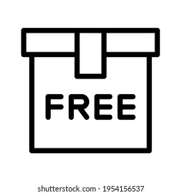 Delivery with free services icon. Simple design. Line vector. Isolated on white background.