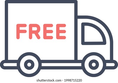 Delivery, free, shipping icon vector image. Can also be used for Delivery and logistics. Suitable for use on web apps, mobile apps and print media.