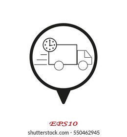 delivery, freight car, icon, vector illustration eps10