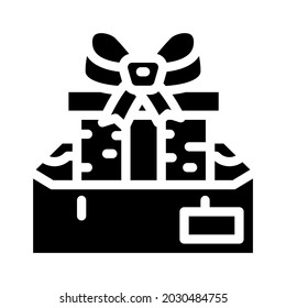 delivery gift glyph icon vector. delivery gift sign. isolated contour symbol black illustration