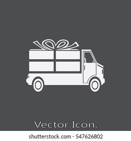 Delivery gift icon isolated sign symbol and flat style for app, web and digital design. Vector illustration.