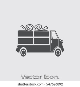 Delivery gift icon isolated sign symbol and flat style for app, web and digital design. Vector illustration.