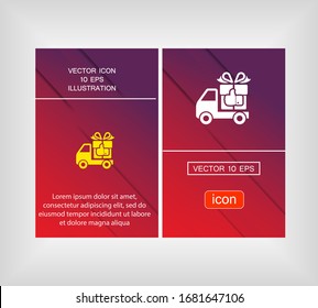 Delivery gift . icon. Vector Eps 10. Lorem Ipsum Flat Design