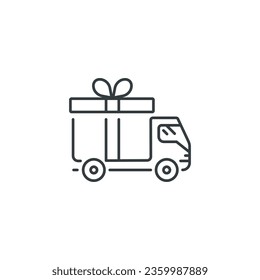 Delivery gift icon, vector illustration