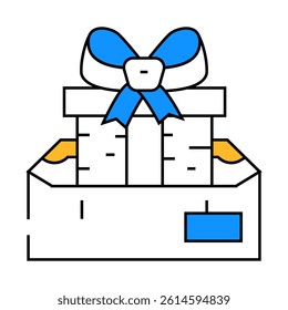 delivery gift line icon vector. delivery gift sign. isolated symbol illustration