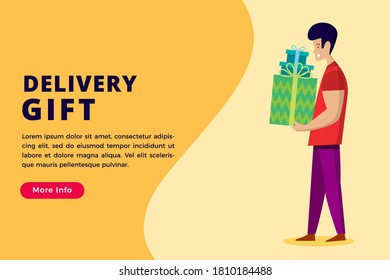 delivery gift service concept vector illustration 