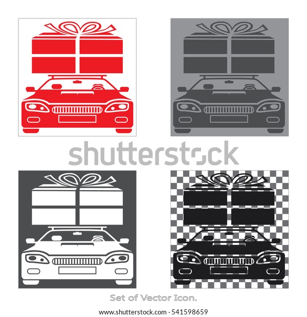 Delivery gift Set icons with four Color\
Variations of flat style. Vector\
illustration.